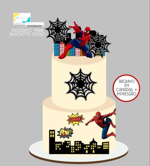 3197 - Arquivo Topo de Bolo Homem Aranha