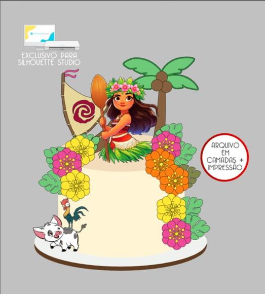 3211 - Arquivo Topo de Bolo Moana Flores