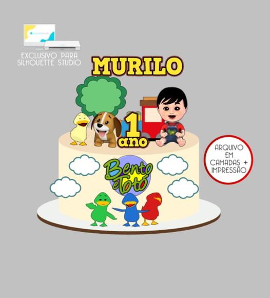 3225 - Arquivo Topo de Bolo Bento e Totó
