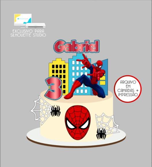 3232 - Arquivo Topo de Bolo Homem Aranha