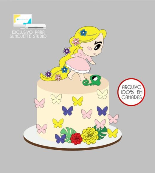 3295 - Arquivo Topo de Bolo Rapunzel Baby