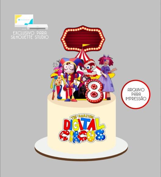 3308 - Arquivo Topo de Bolo Digital Circus