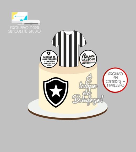 3312 - Arquivo Topo de Bolo Futebol Botafogo
