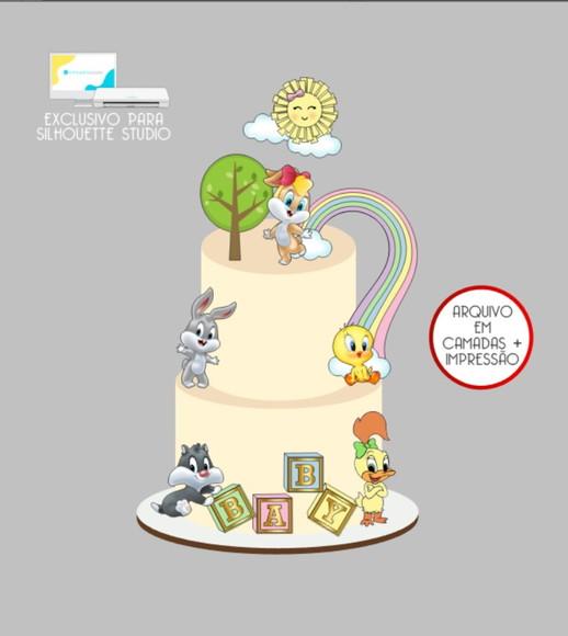 3342 - Arquivo Topo de Bolo Looney Tunes Baby