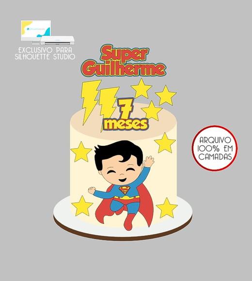 334 - Arquivo Topo de Bolo Superman Baby