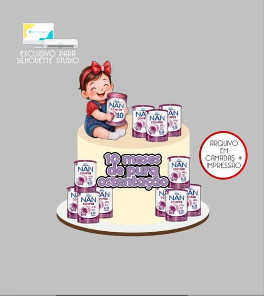 3343 - Arquivo Topo de Bolo Chá de Bebê Leite Nan