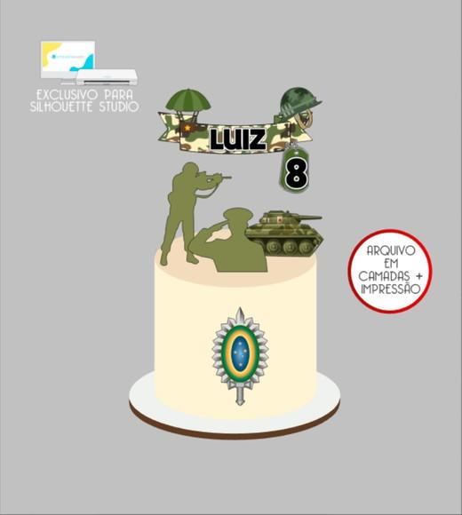 3340 - Arquivo Topo de Bolo Exército Soldado