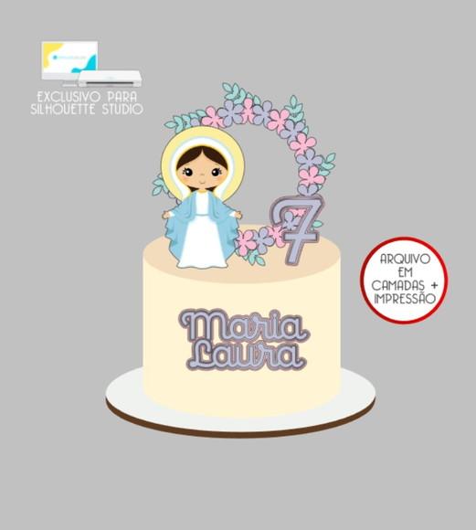 3351 - Arquivo Topo de Bolo Nossa Senhora das Graças Baby