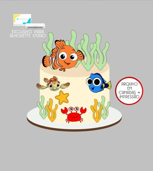 3382 - Arquivo Topo de Bolo Procurando Nemo