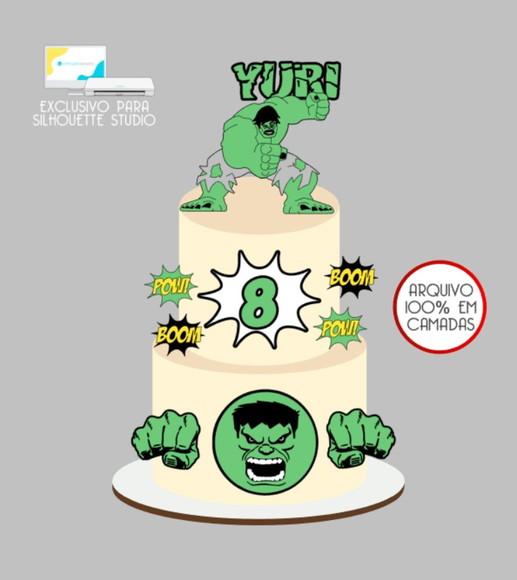3384 - Arquivo Topo de Bolo Hulk