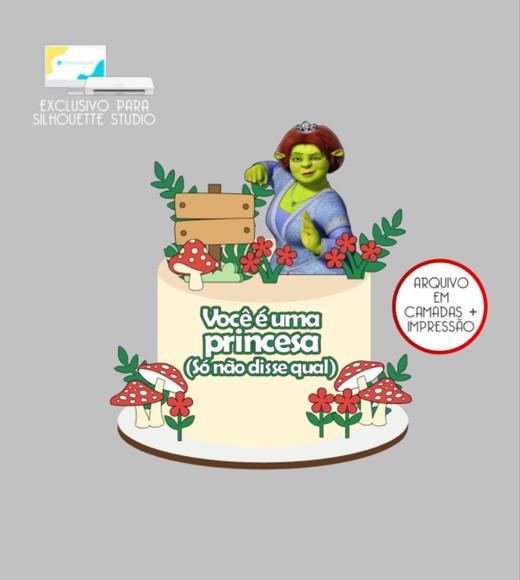 3405 - Arquivo Topo de Bolo Fiona Shrek