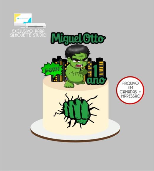 3422 - Arquivo Topo de Bolo Hulk Baby