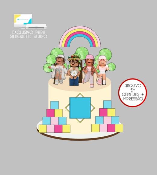 3444 - Arquivo Topo de Bolo Roblox Menina