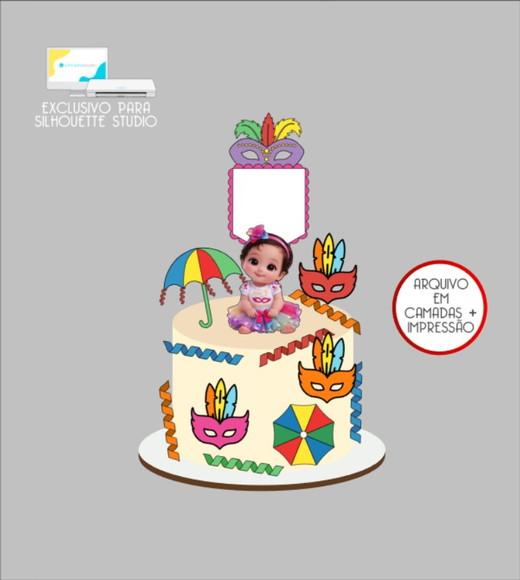 3452 - Arquivo Topo de Bolo Carnaval Menina Baby