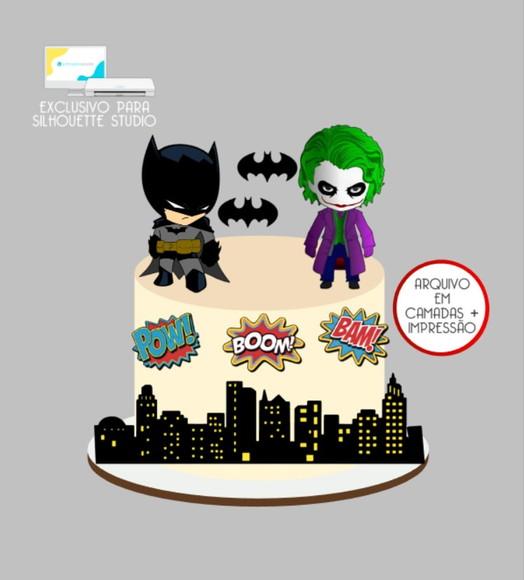 3456 - Arquivo Topo de Bolo Batman e Coringa