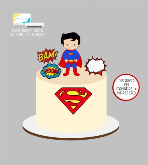 3463 - Arquivo Topo de Bolo Superman Baby