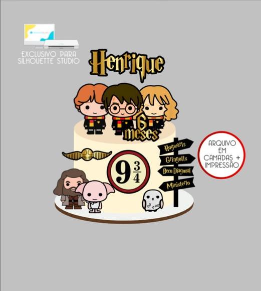 3474 - Arquivo Topo de Bolo Harry Potter Baby