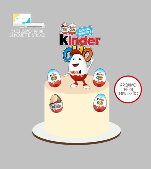 3487 - Arquivo Topo de Bolo Kinder Ovo