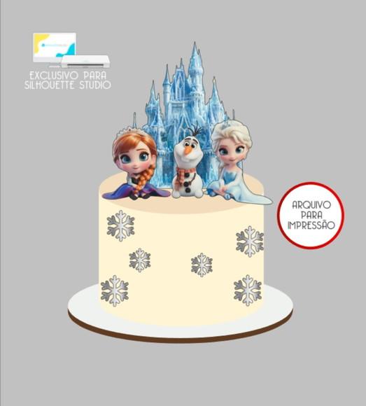 3524 - Arquivo Topo de Bolo Frozen Baby