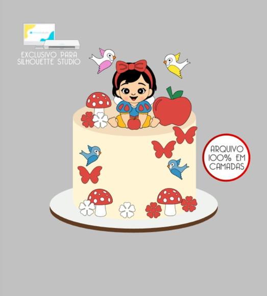 3531 - Arquivo Topo de Bolo a Branca de Neve Baby