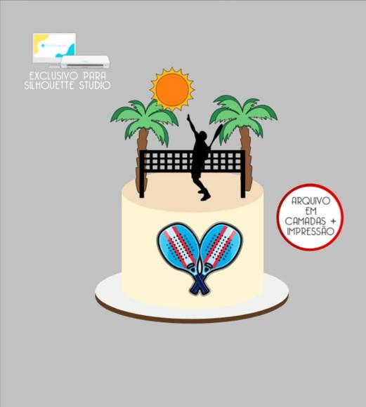3534 - Arquivo Topo de Bolo Tênis Praia