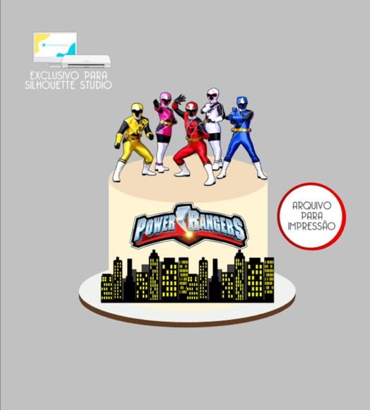 3556 - Arquivo Topo de Bolo Power Rangers