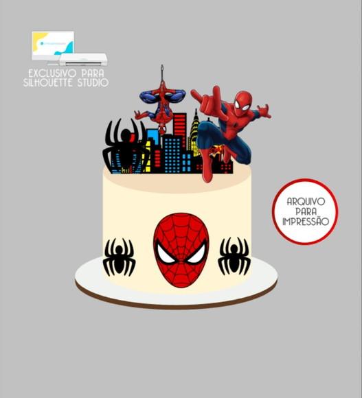 3586 - Arquivo Topo de Bolo Homem Aranha