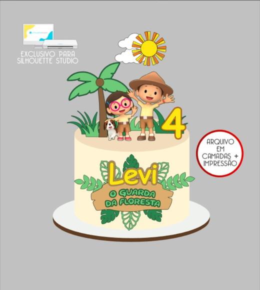 3599 - Arquivo Topo de Bolo Leo o Guarda da Floresta