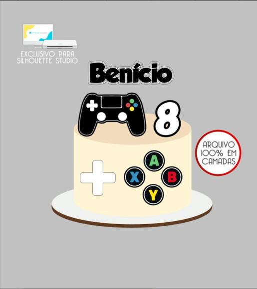 3612 - Arquivo Topo de Bolo Video Game Controle Ps4