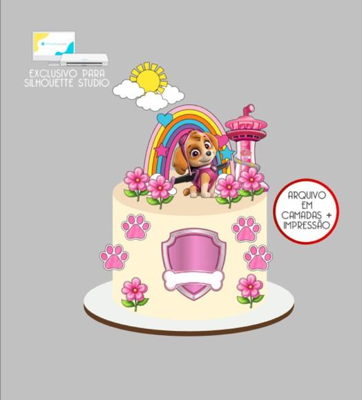 3627 - Arquivo Topo de Bolo Skye Patrulha Canina