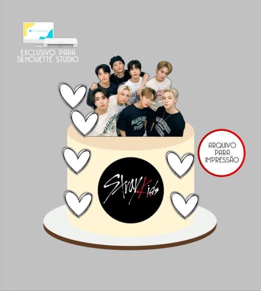 3628 - Arquivo Topo de Bolo Stray Kids