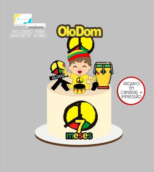 3638 - Arquivo Topo de Bolo Olodum Menino Baby