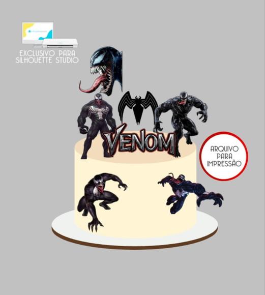 3696 - Arquivo Topo de Bolo Venom