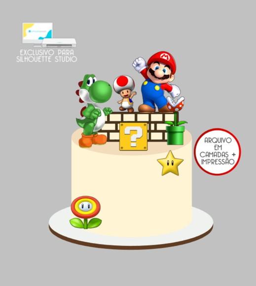 3693 - Arquivo Topo de Bolo Super Mario