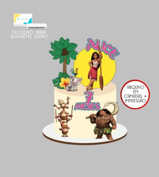 3695 - Arquivo Topo de Bolo Moana 2