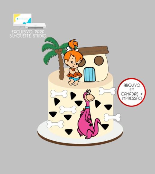 3697 - Arquivo Topo de Bolo Pedrita os Flintstones