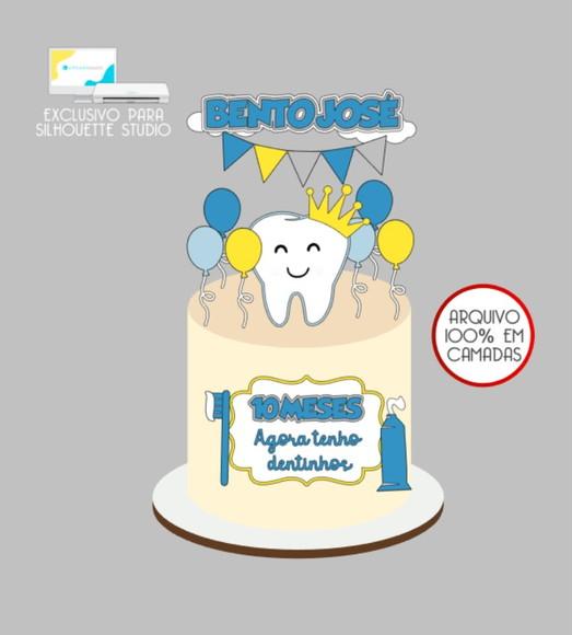 3706 - Arquivo Topo de Bolo Dentinho