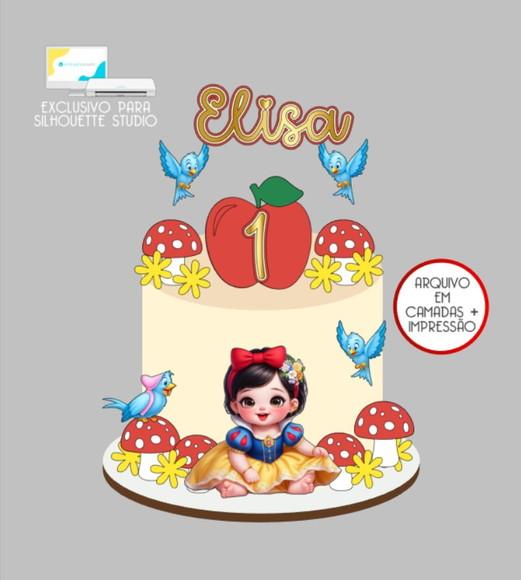 3712 - Arquivo Topo de Bolo a Branca de Neve Baby