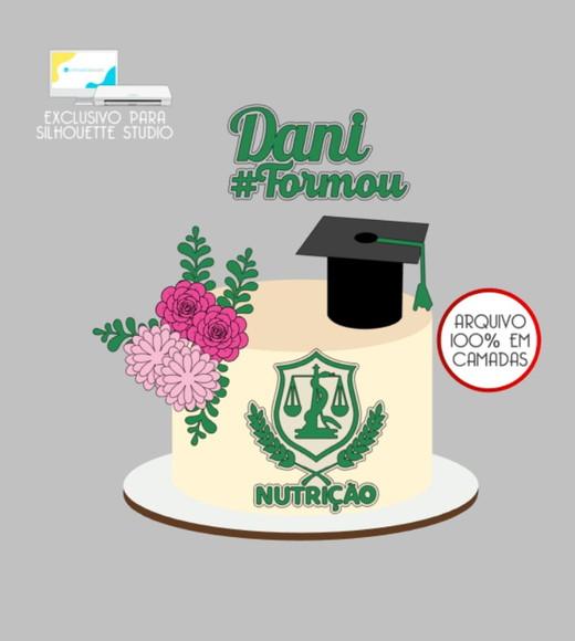 3715 - Arquivo Topo de Bolo Formatura Nutrição