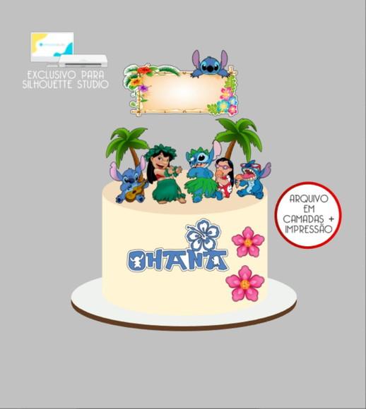3726 - Arquivo Topo de Bolo Lilo e Stitch