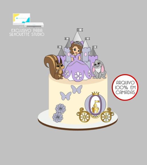 3751 - Arquivo Topo de Bolo Princesa Sofia