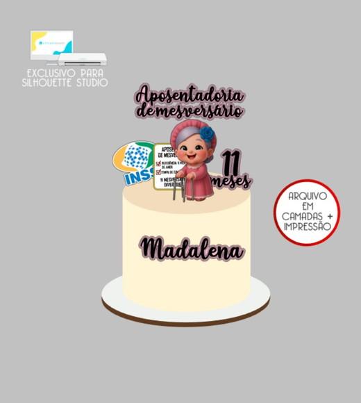 3759 - Arquivo Topo de Bolo Aposentadoria de Mesversarios