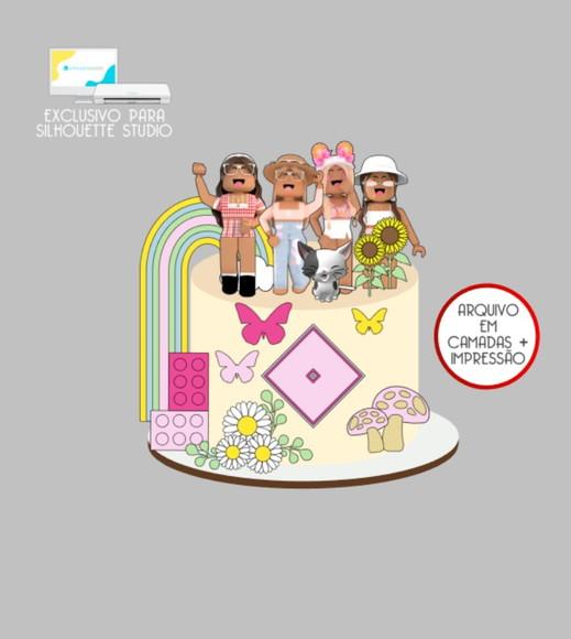 3762 - Arquivo Topo de Bolo Roblox Menina