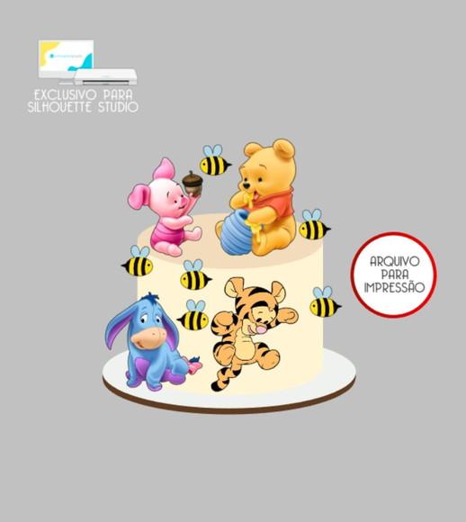 3774 - Arquivo Topo de Bolo Ursinho Pooh