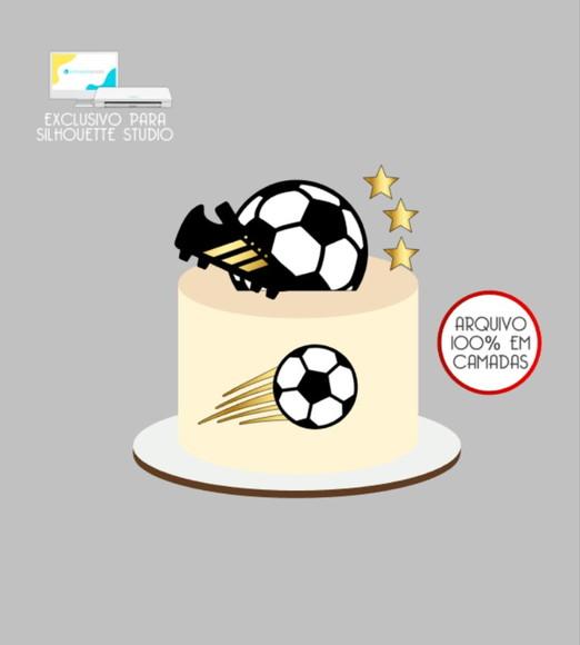 3771 - Arquivo Topo de Bolo Futebol Chuteira
