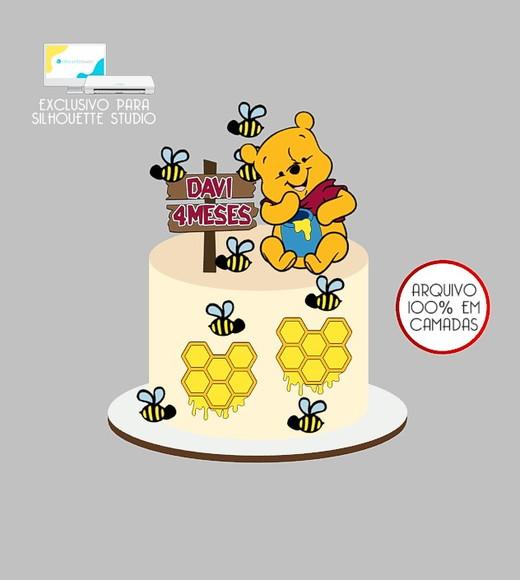 382 - Arquivo Topo de Bolo Ursinho Pooh