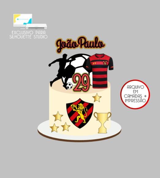 3820 - Arquivo Topo de Bolo Futebol Sport