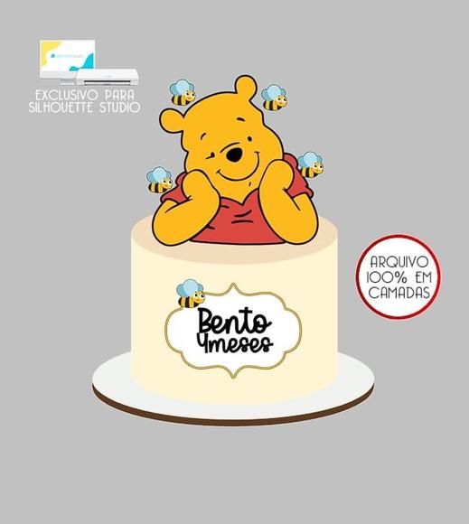 383 - Arquivo Topo de Bolo Ursinho Pooh