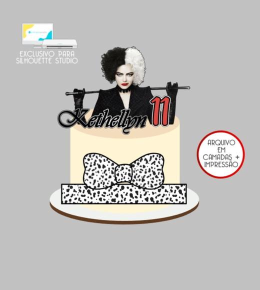 3887 - Arquivo Topo de Bolo Cruella