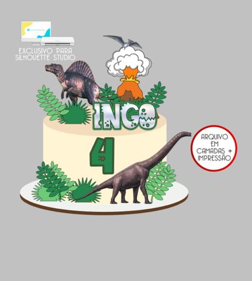 3889 - Arquivo Topo de Bolo Dinossauro Jurassic Park